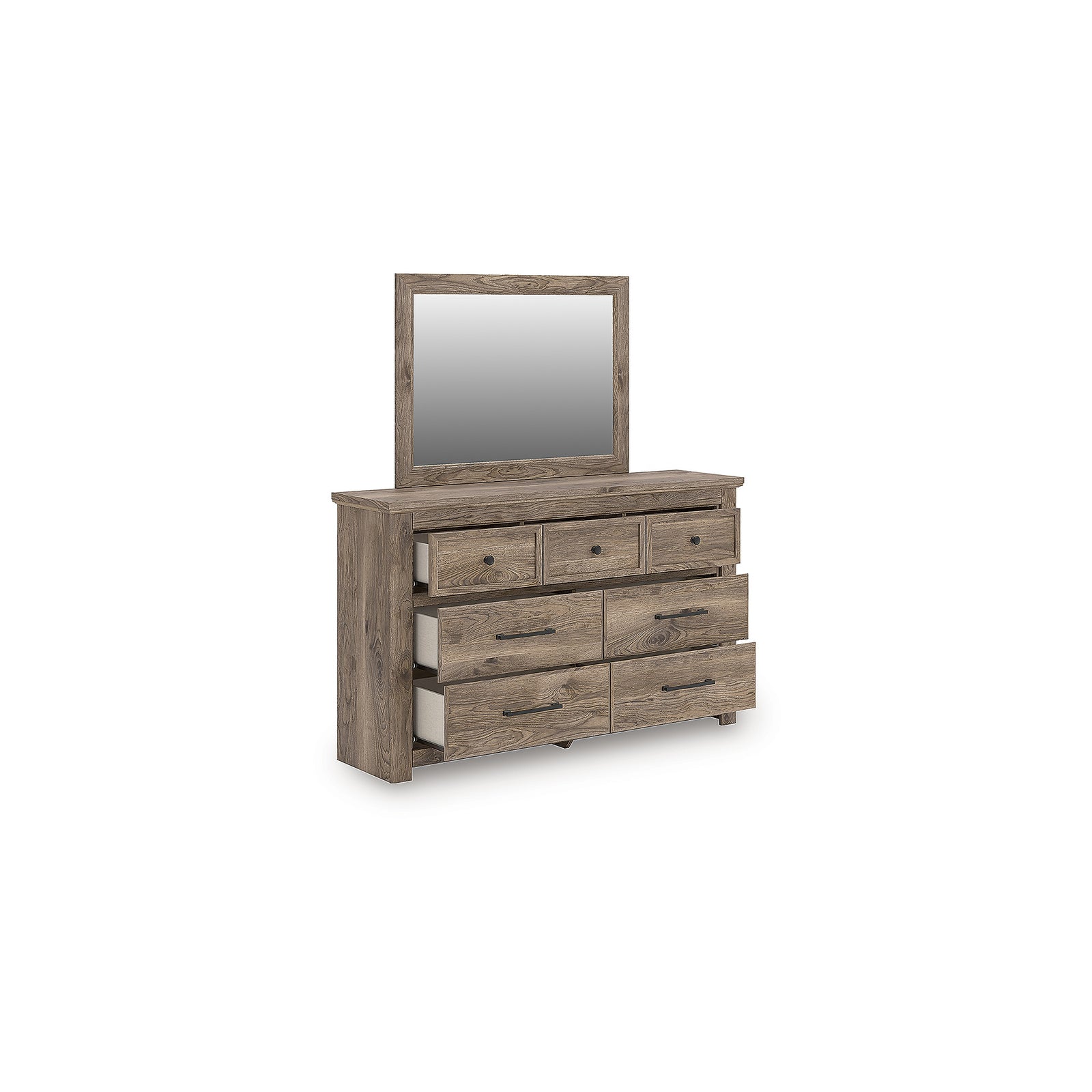 Rusticott Queen Poster Bed, Dresser, Mirror and Nightstand (PCB2260-SI) - Image 4
