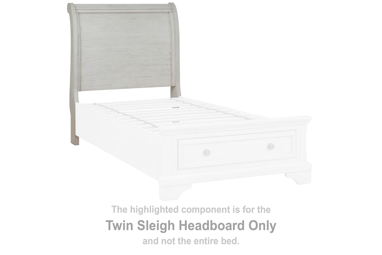 Robbinsdale Sleigh Headboard (Youth) - Antique White  (B742-SI) - Image 2
