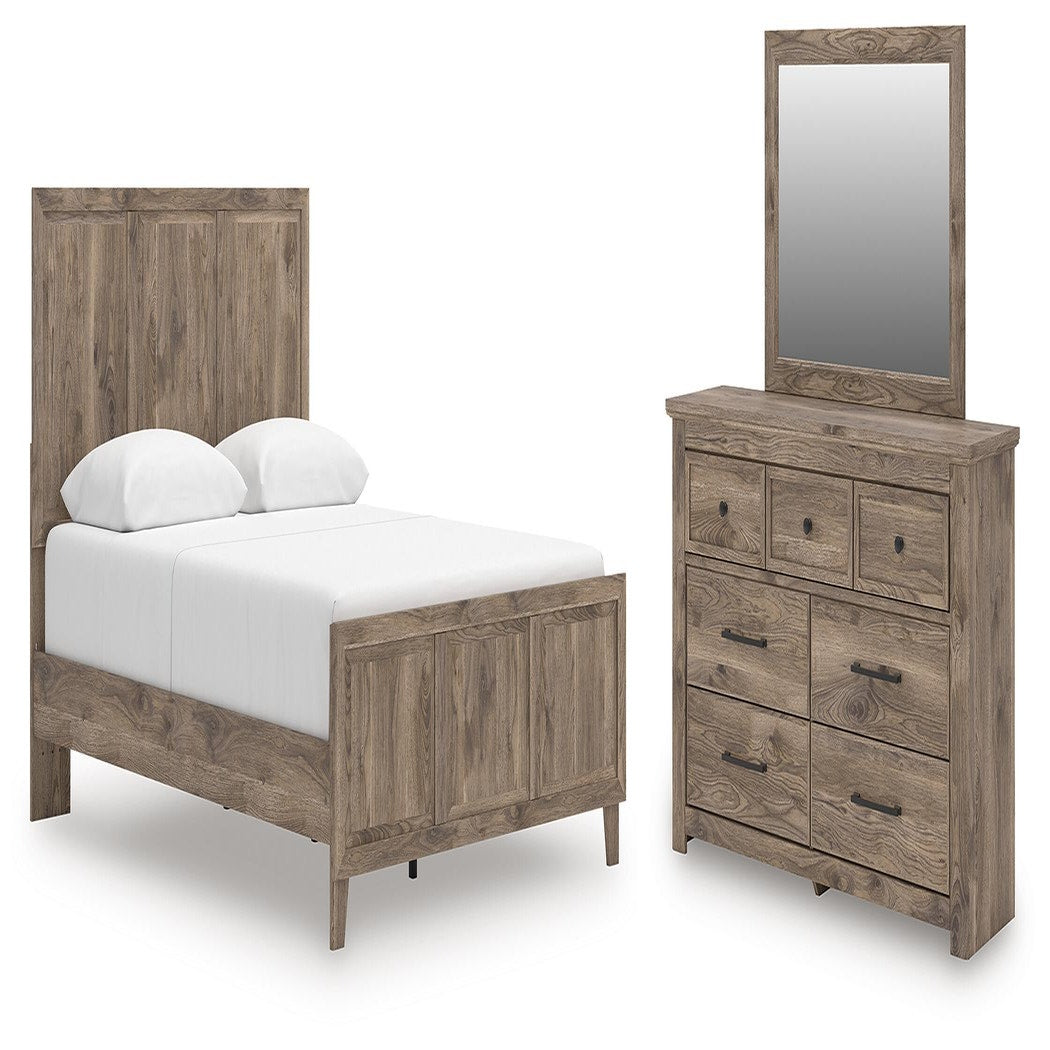 Rusticott Queen Panel Bed, Dresser and Mirror (PCB2260-SI)
