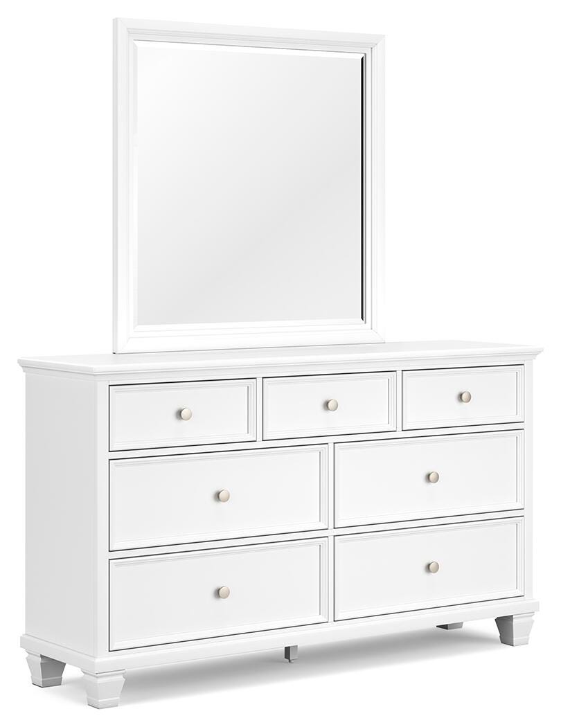 Fortman Panel Bed, Dresser, Mirror and Nightstand - White  (B680-SI) - Image 2