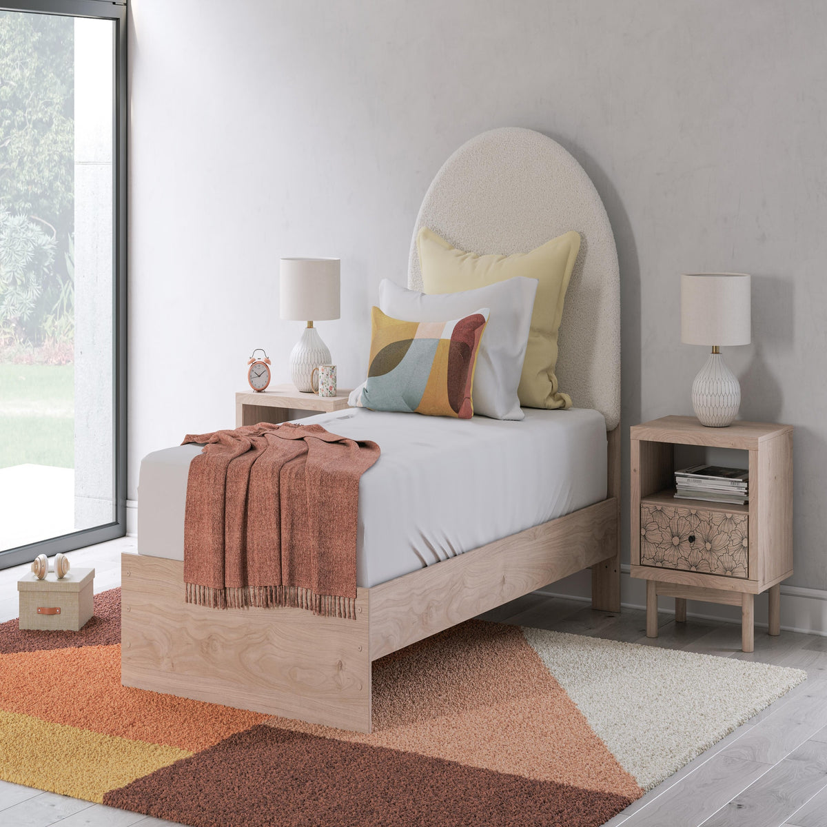 Arloster Twin Upholstered Panel Bed (PCB1566-SI) - Image 8