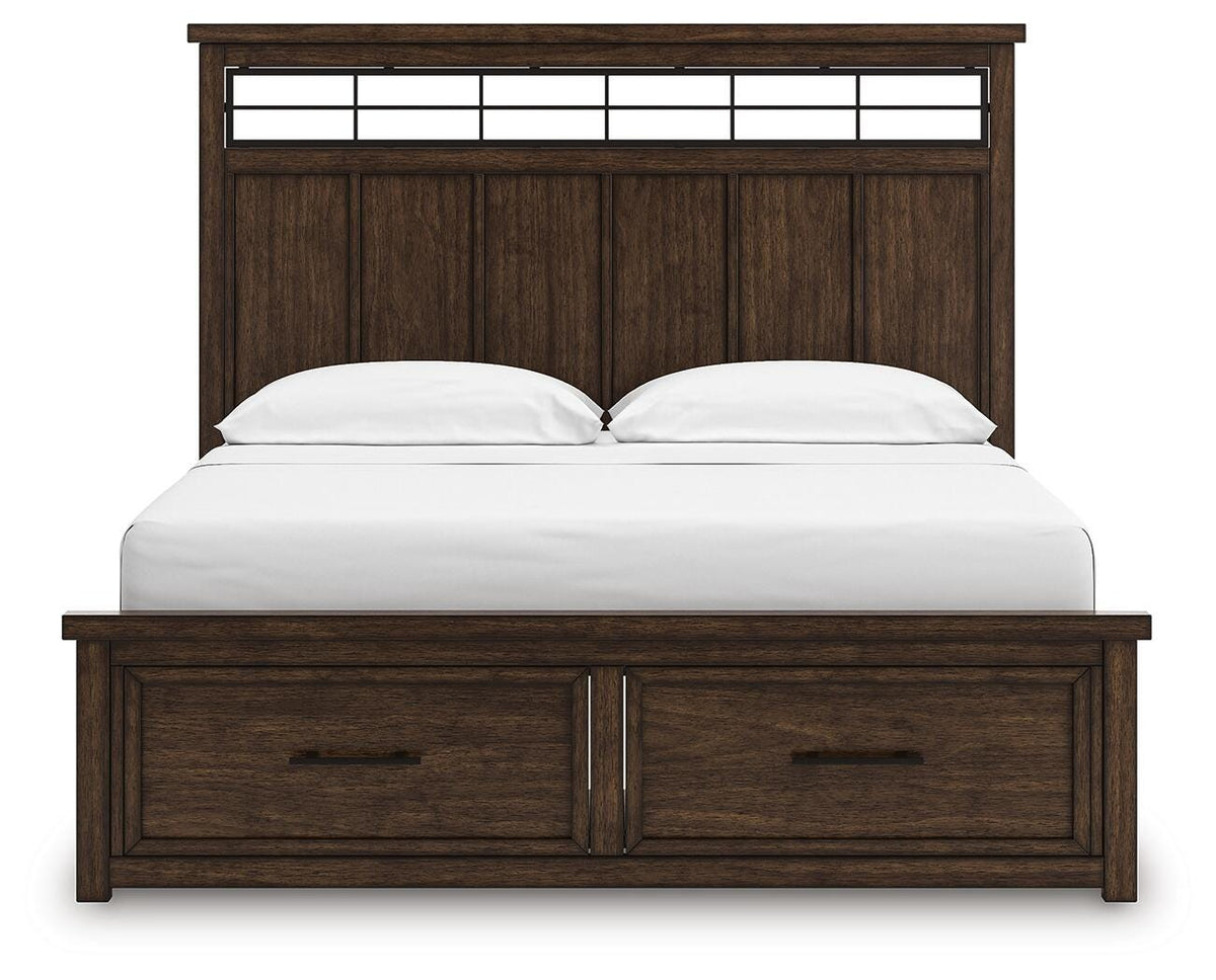 Taffenbrook Panel Storage Bed - Medium Brown  (B849-SI) - Image 5