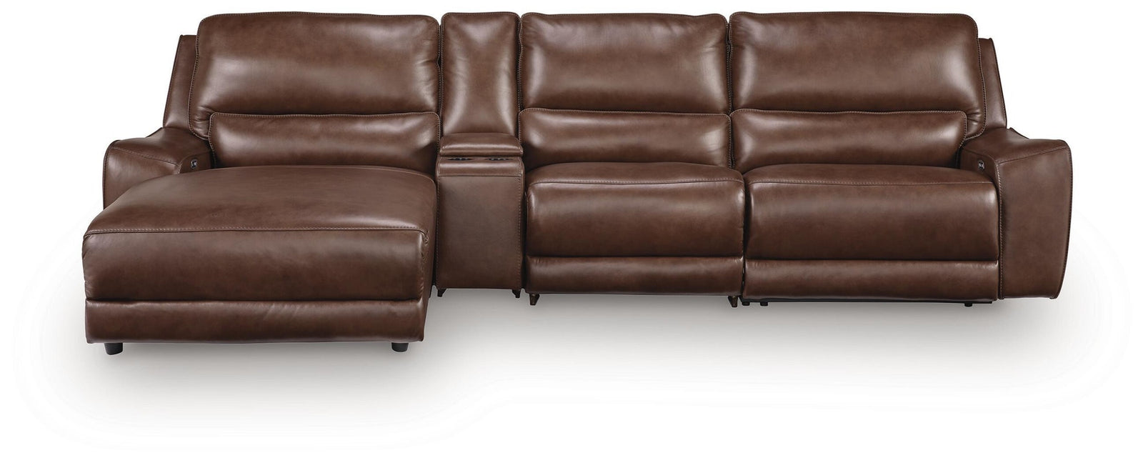 DeepWakes 4-Piece Reclining Sectional with Chaise and Storage Console (PCU62607-SI)
