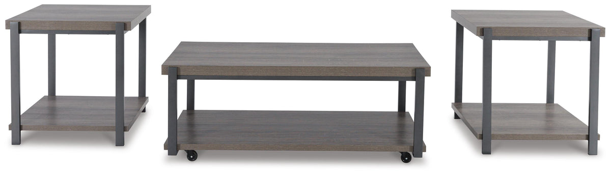 Wilmaden Table (Set of 3) - Gray/Black  (T393-SI) - Image 2