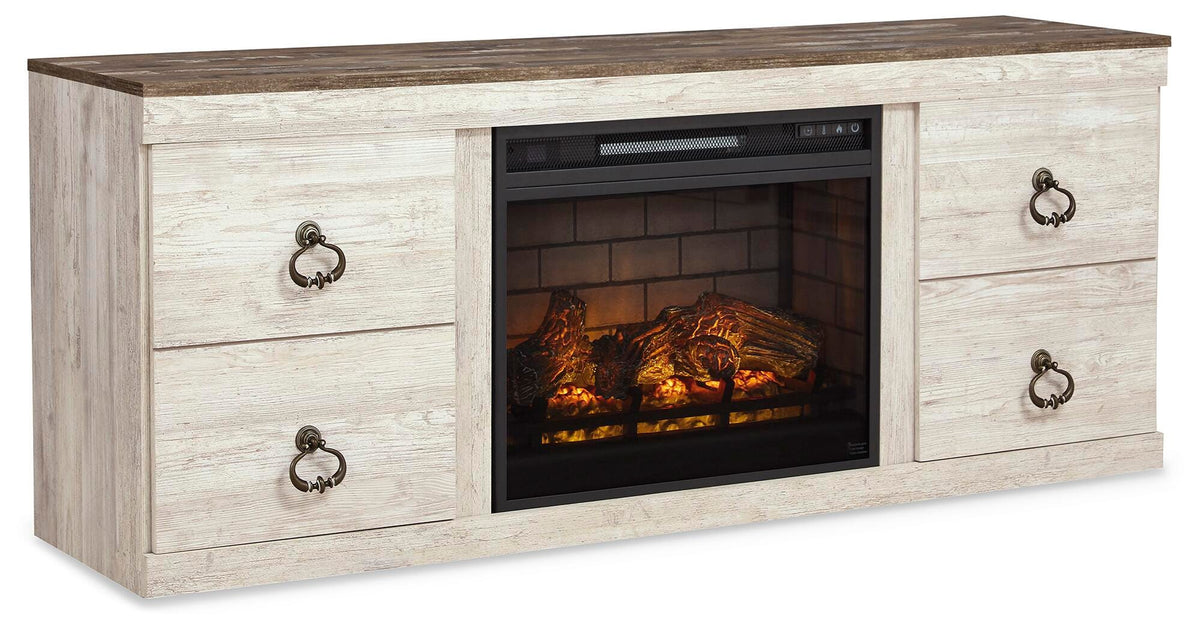 Willowton 4-Piece Entertainment Center with Electric Fireplace (EW0267-SI) - Image 3