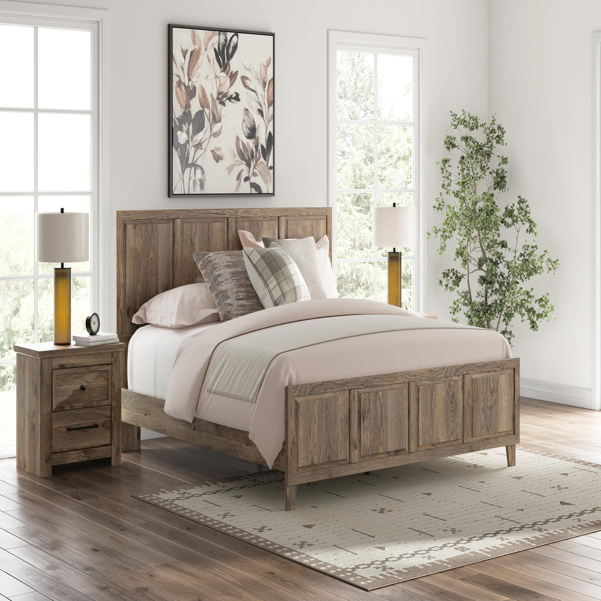 Rusticott King Panel Bed, Dresser, Mirror and Nightstand (PCB2260-SI) - Image 24