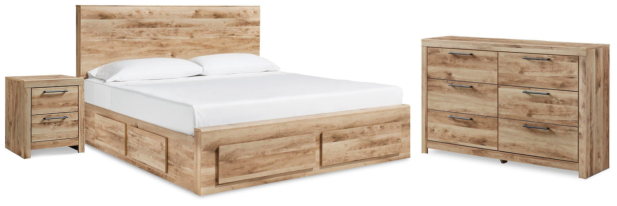 Hyanna Storage Bed, Dresser and Nightstand - Tan Brown  (B1050-SI)