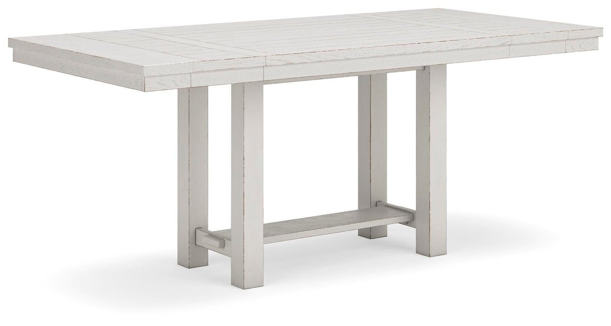 Robbinsdale Counter Height Extension Dining Table, 6 Barstools and Bench (D642-SI) - Image 12