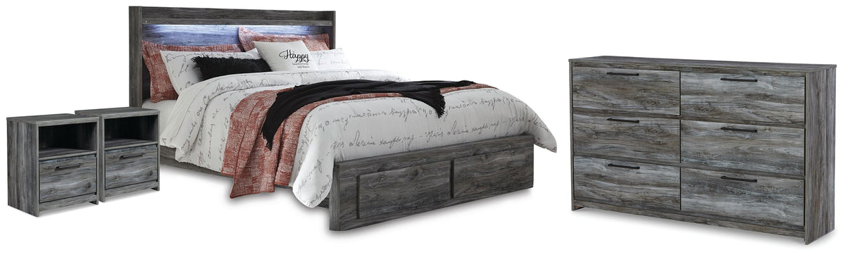 Baystorm Storage Bed, Dresser and 2 Nightstands - Gray  (B221-SI)