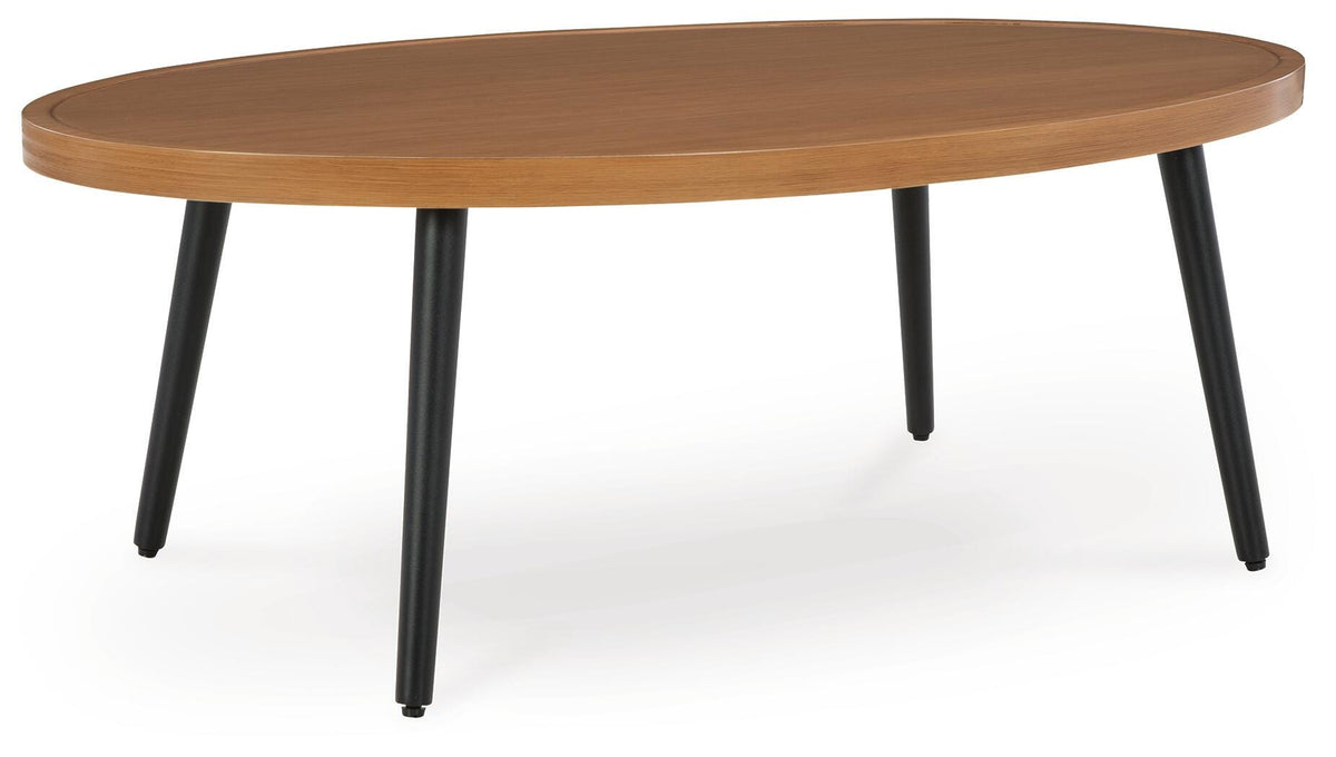 Horizon Hall Outdoor Sofa, 2 Lounge Chairs, Ottoman and Coffee Table (P572-SI) - Image 4