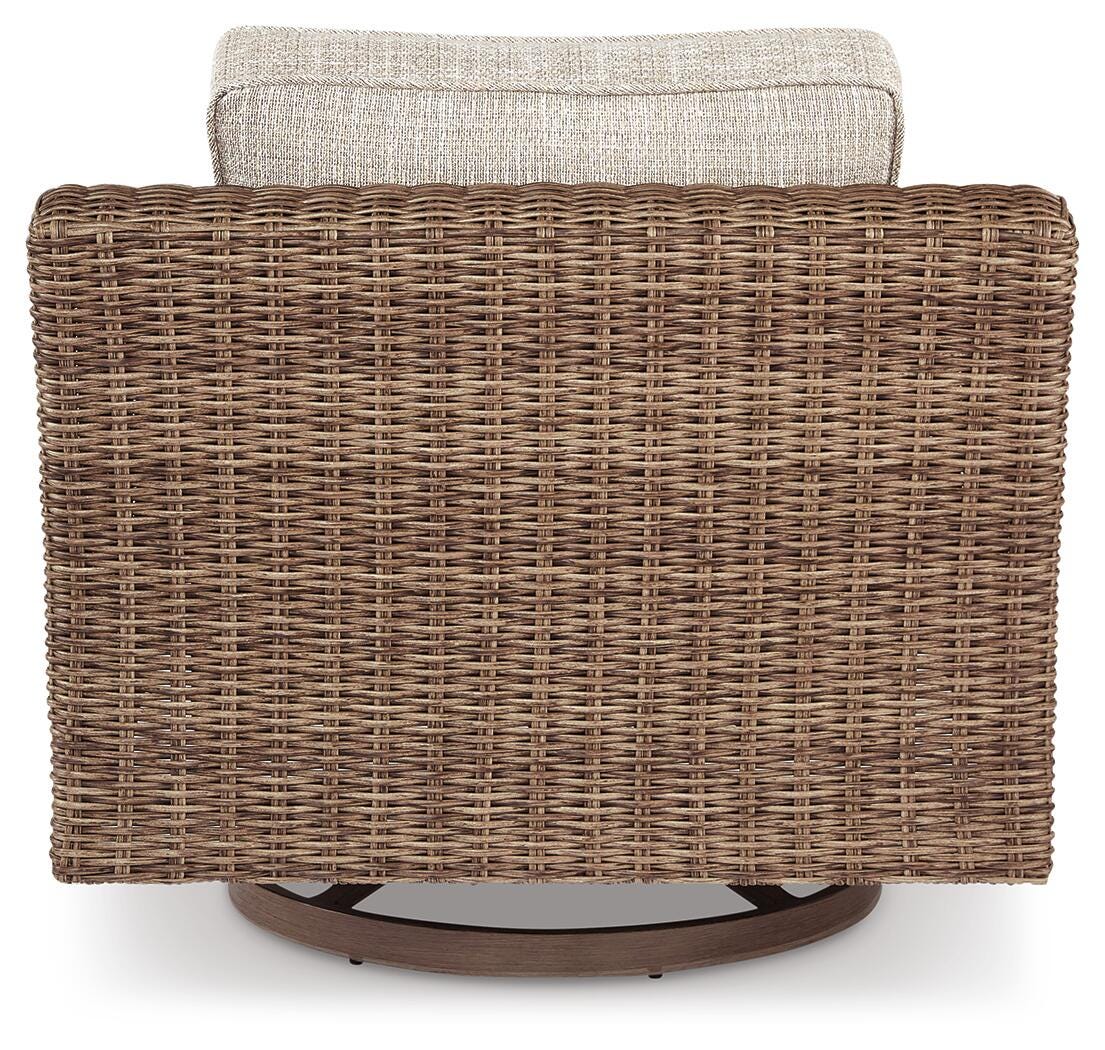 Beachcroft 4-Piece Outdoor Sectional, 2 Arm Chairs, Lounge Chair and Bench (P791-SI) - Image 11