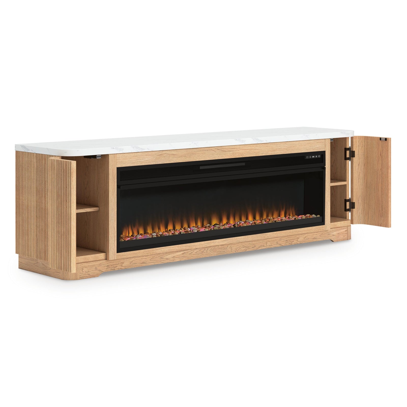 Camdill 80 TV Stand with Electric Fireplace (W808-SI) - Image 9