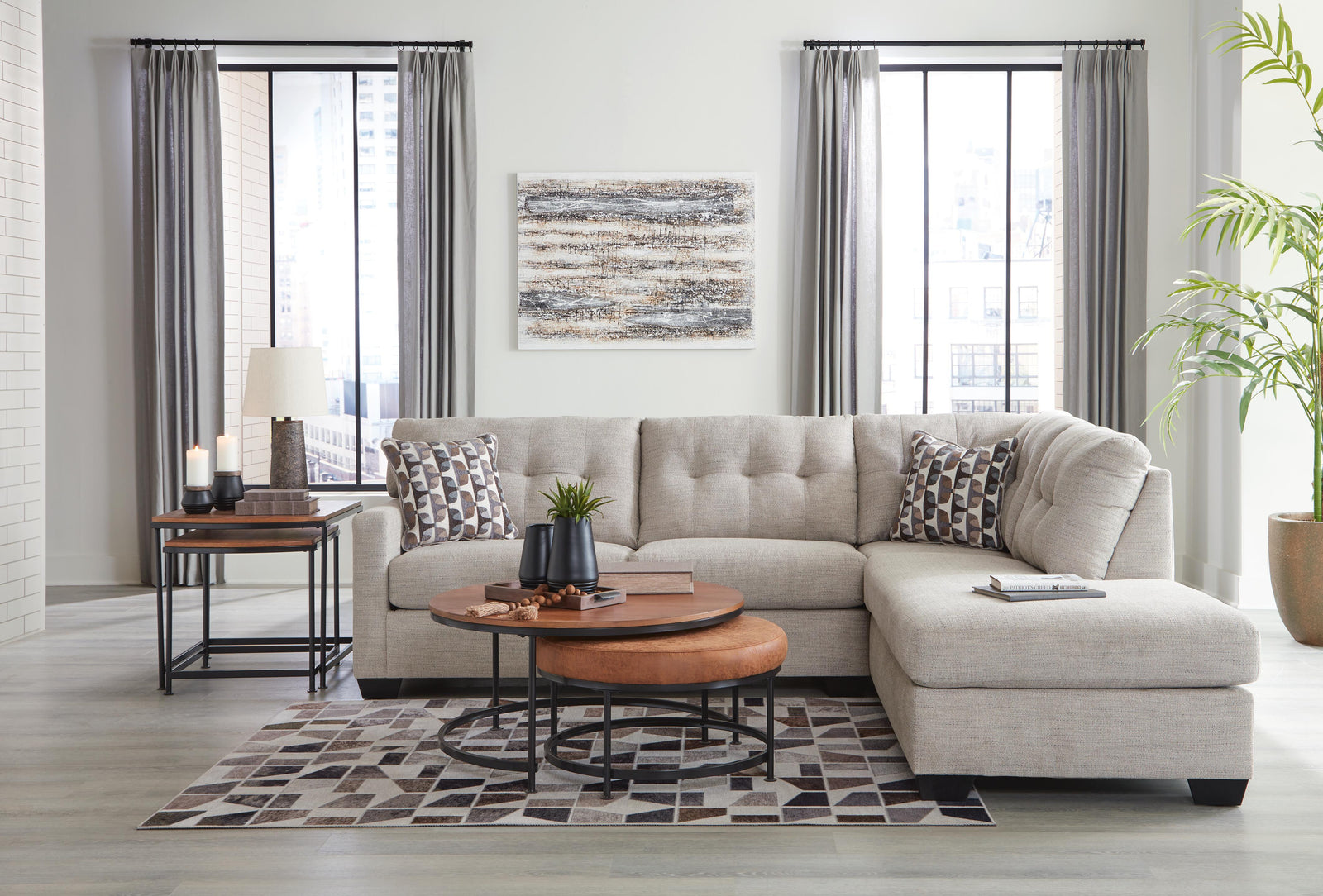 Mahoney 2-Piece Sectional with Chaise (31004-SI) - Image 3