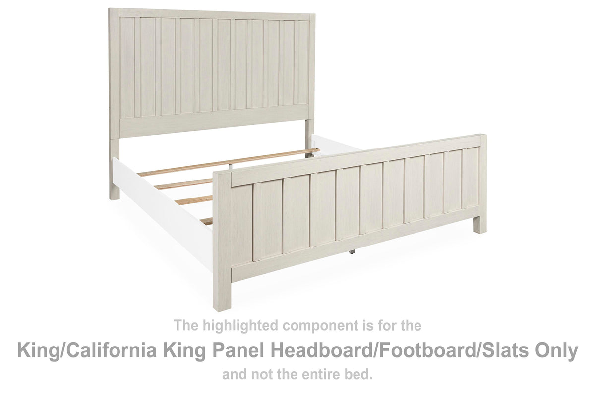Shaybrock Panel Headboard/Footboard/Slats - Antique White  (B683-SI) - Image 2