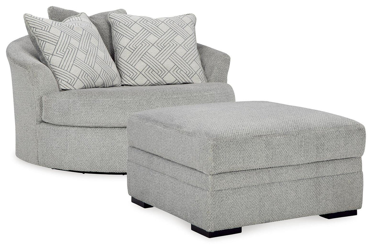 Casselbury Oversized Swivel Chair and Ottoman (52906-SI)
