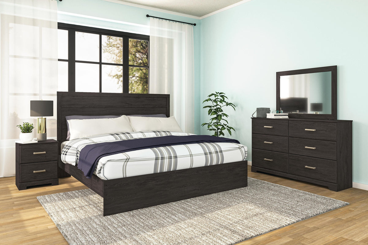 Belachime Panel Bed and Nightstand - Charcoal  (B2589-SI) - Image 10