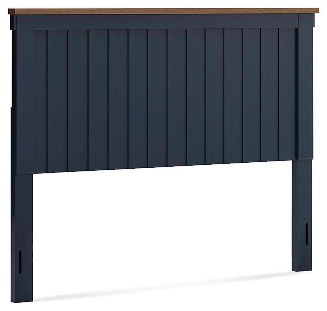 Landocken Panel Headboard, Dresser and Mirror - Brown/Blue  (B414-SI) - Image 9