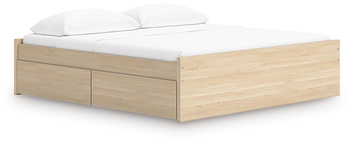 Onita Platform Bed with 1 Side Storage - Natural  (EB9632-SI)