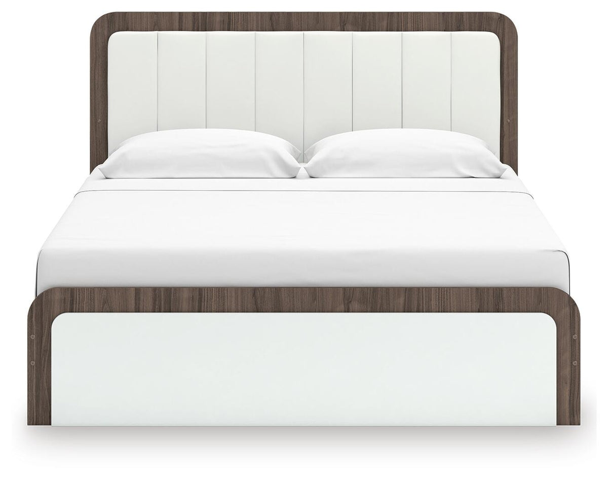 Kendanport King Upholstered Bed, Dresser and Mirror (PCB1108-SI) - Image 9
