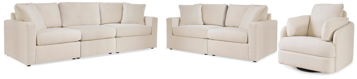 Modmax 3-Piece Sectional Sofa, 2-Piece Sectional Loveseat and Swivel Glider Recliner (92103-SI)