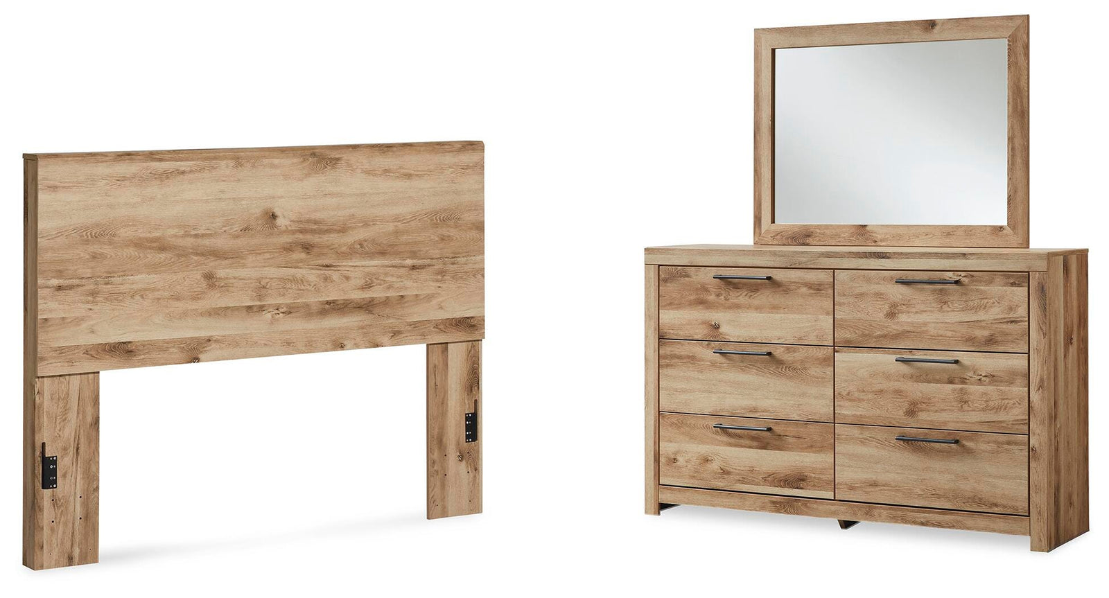 Hyanna Panel Headboard, Dresser and Mirror - Tan Brown  (B1050-SI)