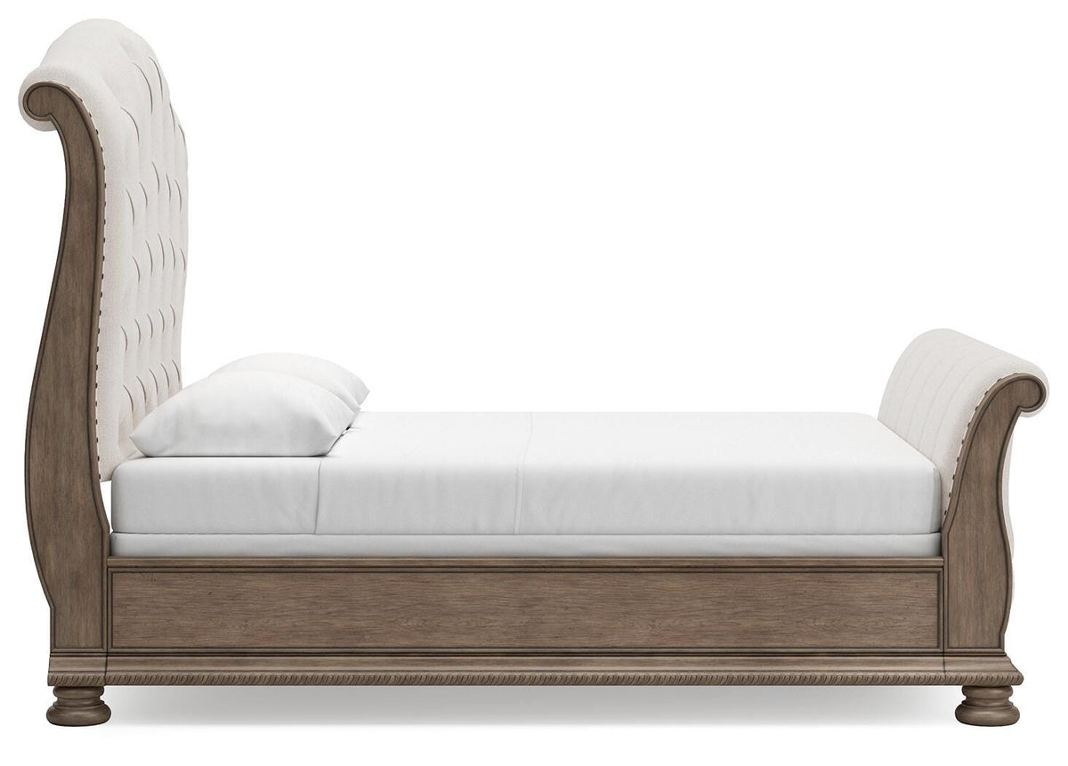 Ardenfield Upholstered Sleigh Bed, Dresser and Mirror (B944-SI) - Image 6