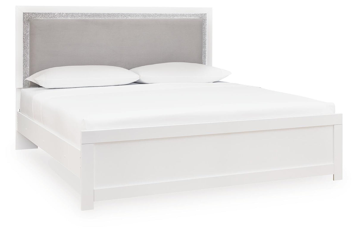 Maeling Queen Upholstered Panel Bed, Dresser, Mirror and Nightstand (PCB1119-SI) - Image 5