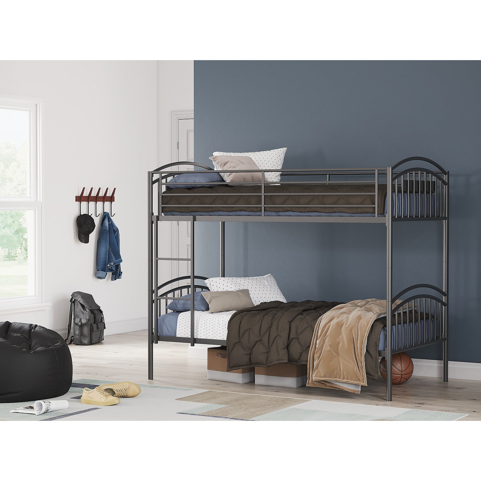 Lanceburg Twin over Twin Bunk Bed and 2 Mattresses (PCB400-SI) - Image 7