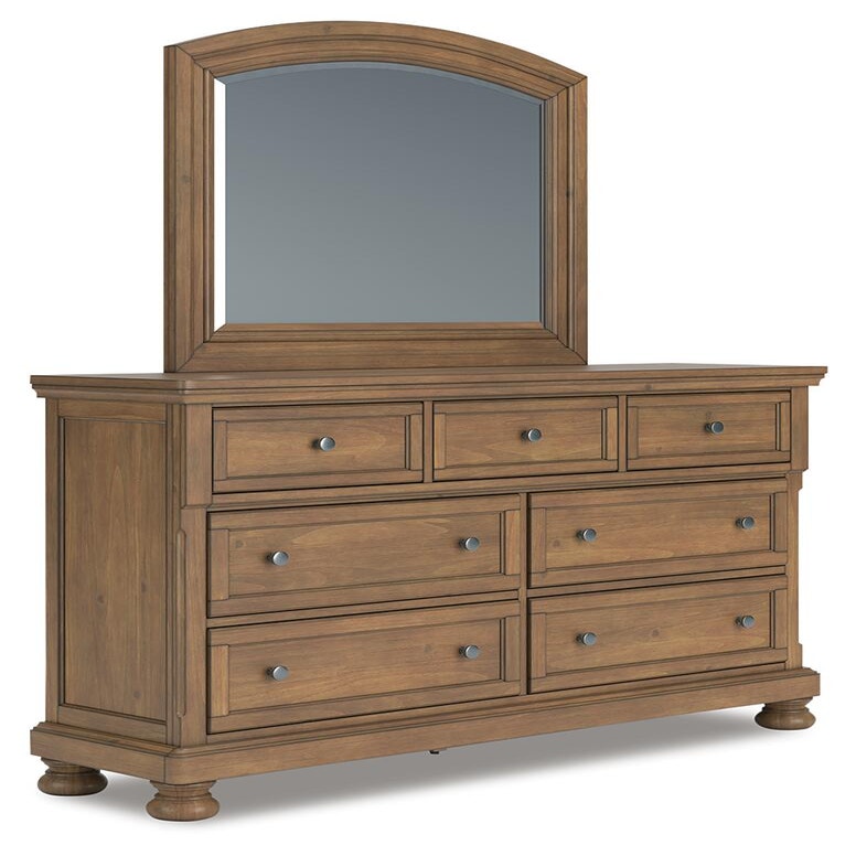 Feddinger Queen Panel Bed, Dresser, Mirror, Chest and Nightstand (PCB779-SI) - Image 3