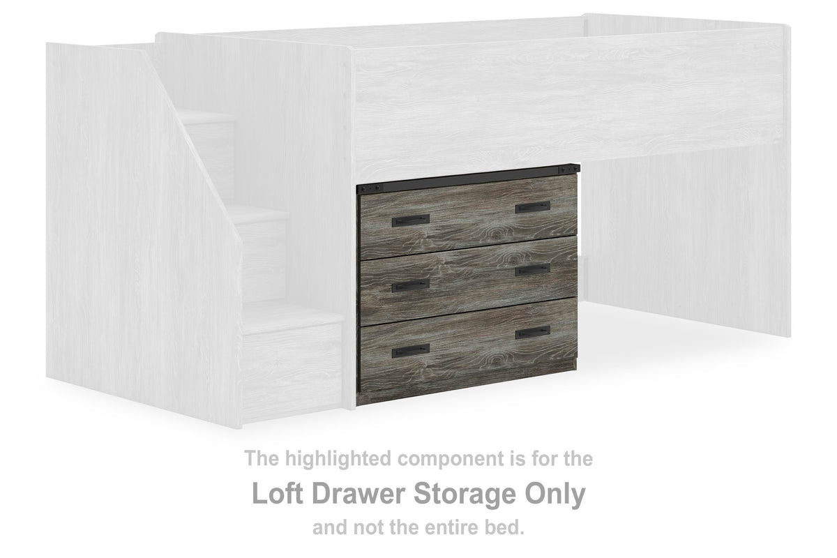 Frandern Loft Drawer Storage (Youth) - Gray  (B4480-SI)