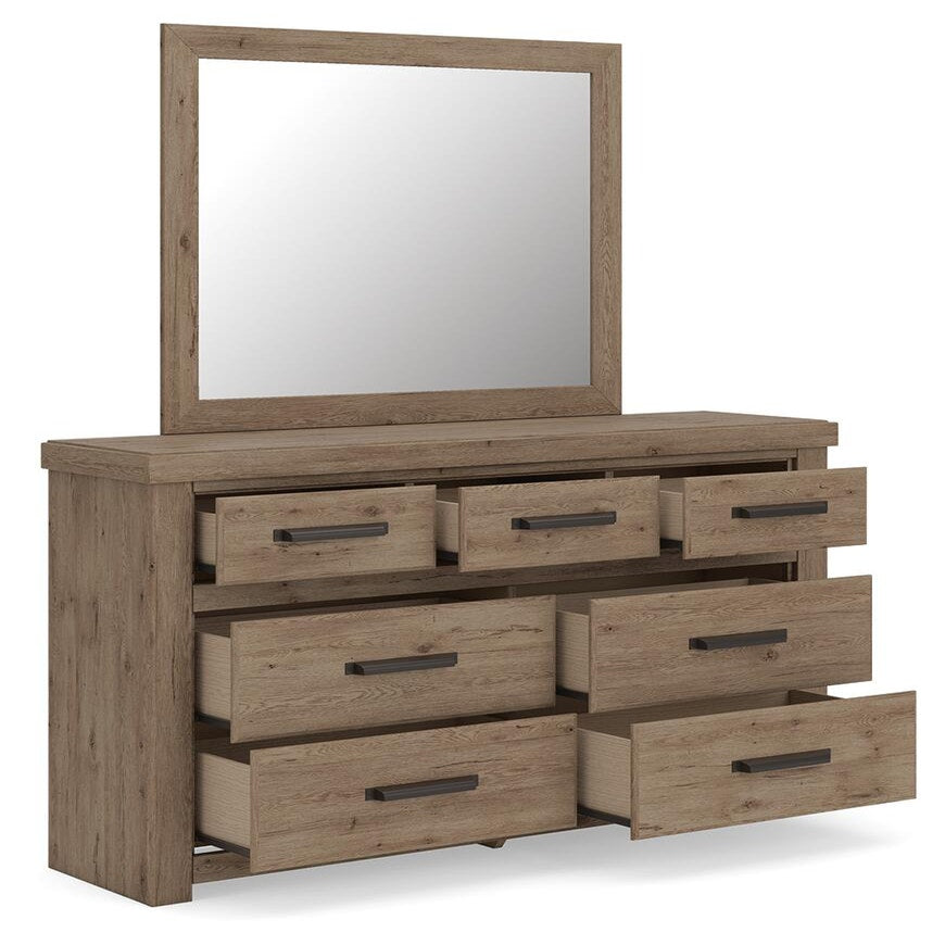 Oliandon Queen Panel Bed, Dresser and Mirror (PCB2844-SI) - Image 4