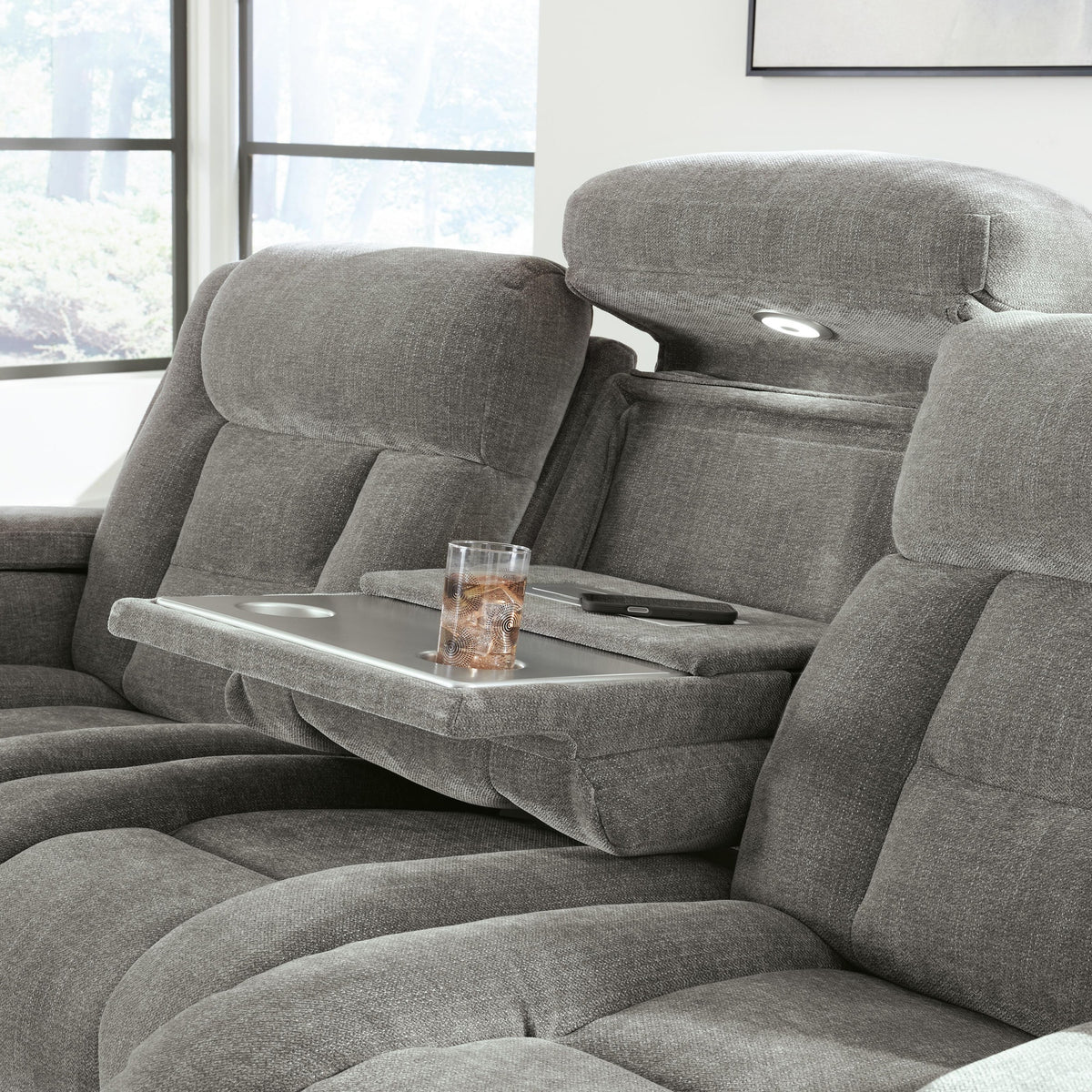 Mixed Motion Power Reclining Loveseat with Console (PC83505-SI) - Image 26
