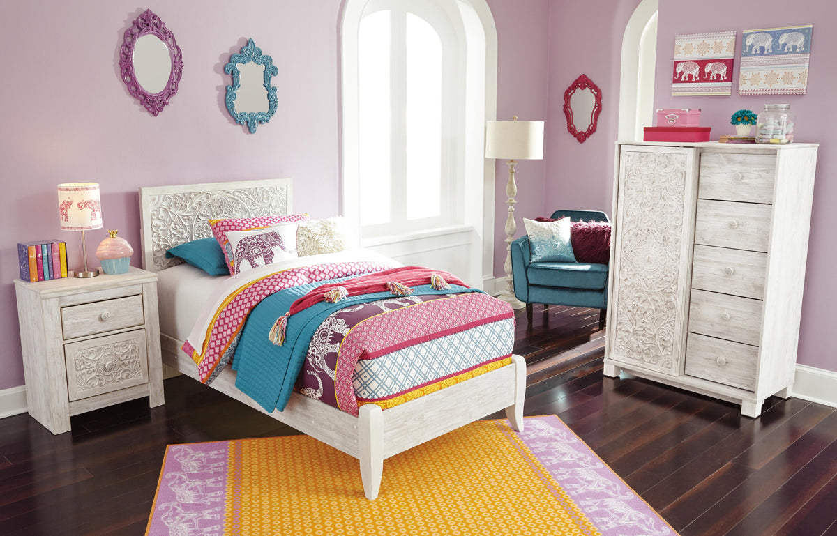 Paxberry Nightstand (Youth) - Whitewash  (B181-SI) - Image 8