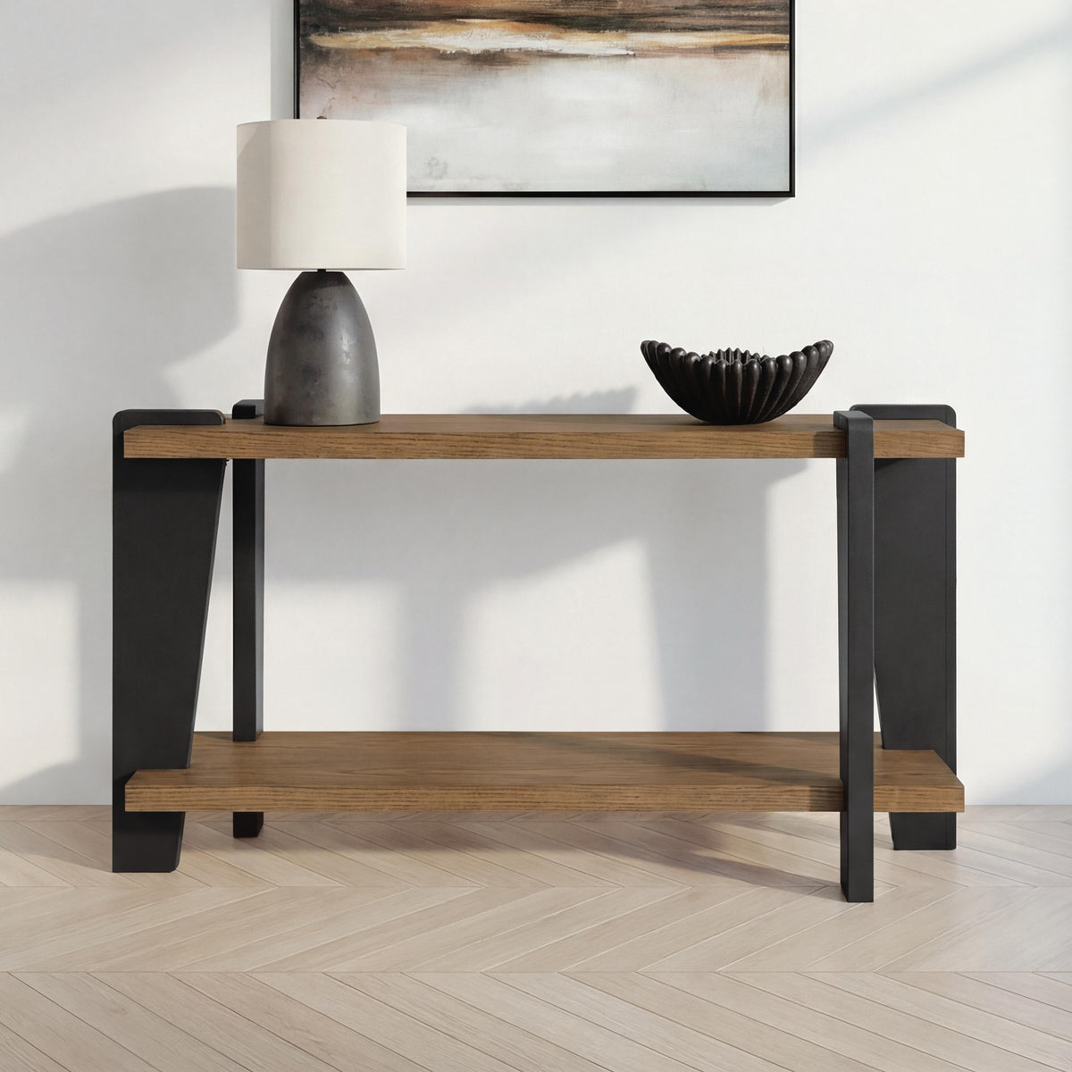 Weathermore Sofa Table - Brown/Black  (T531-SI) - Image 5