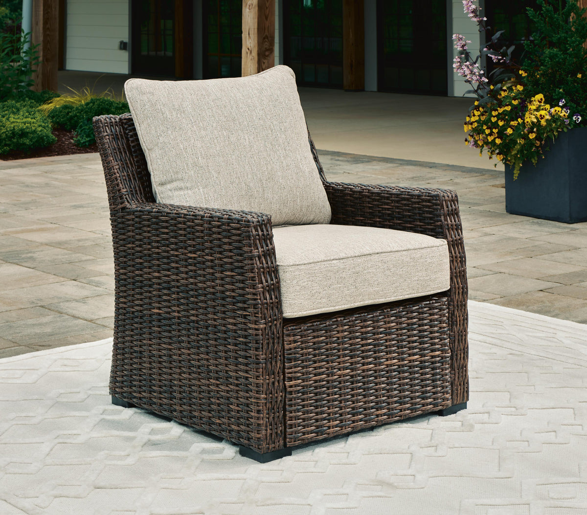 Brook Ranch Outdoor Sofa Sectional/Bench with Cushion (Set of 3) (P465-SI) - Image 14