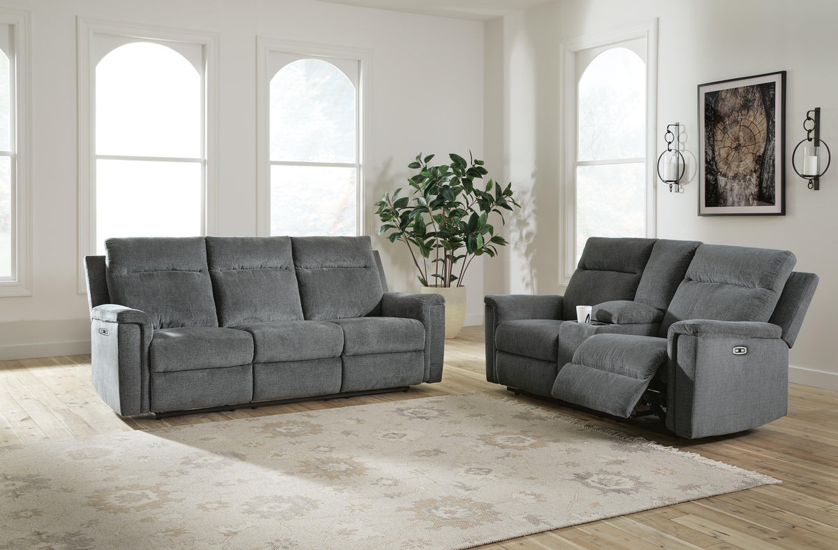 Barnsana Power Reclining Sofa and Loveseat (33202-SI) - Image 2