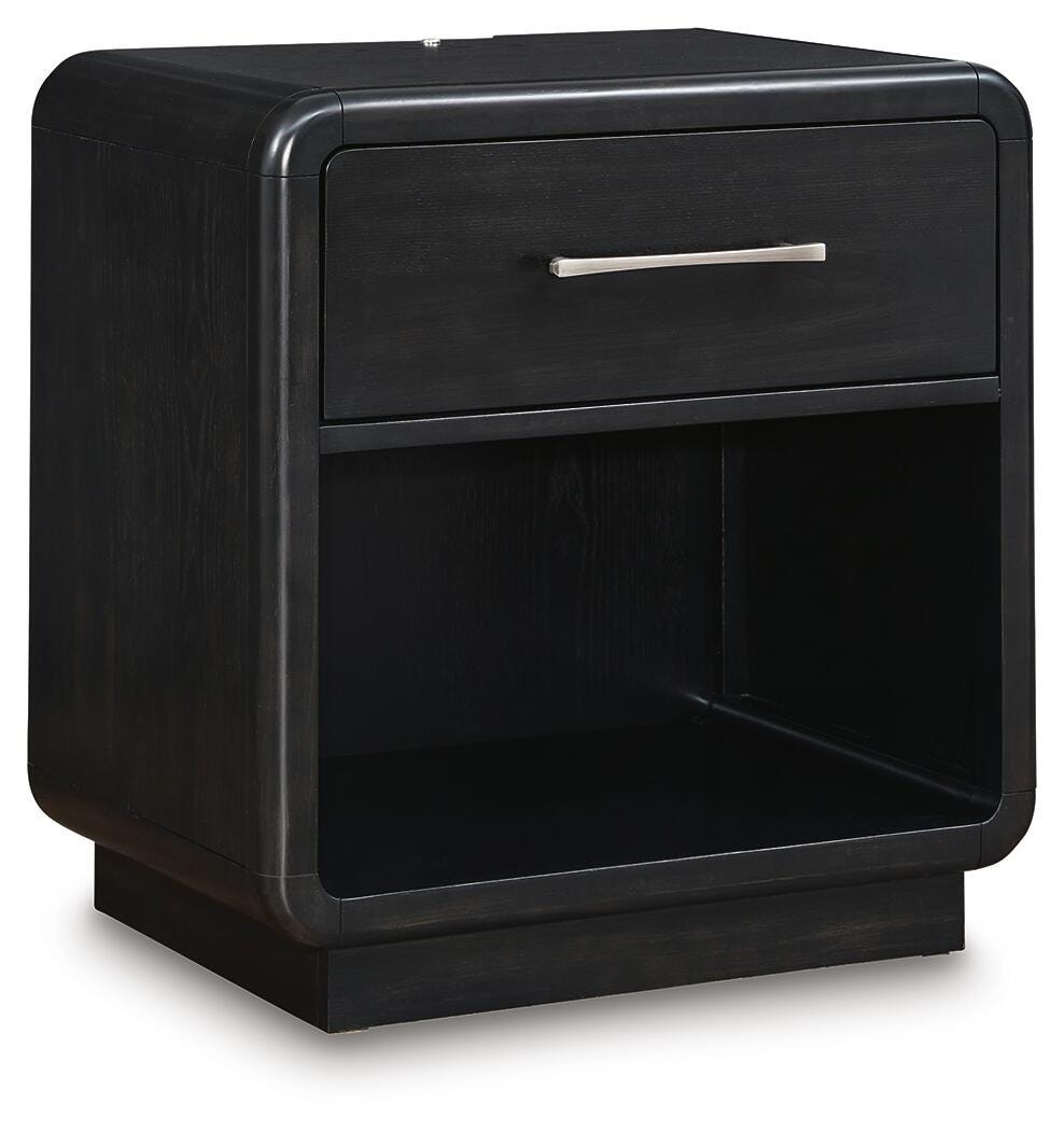 Rowanbeck Upholstered Panel Bed, Dresser, Mirror and Nightstand (B821-SI) - Image 8