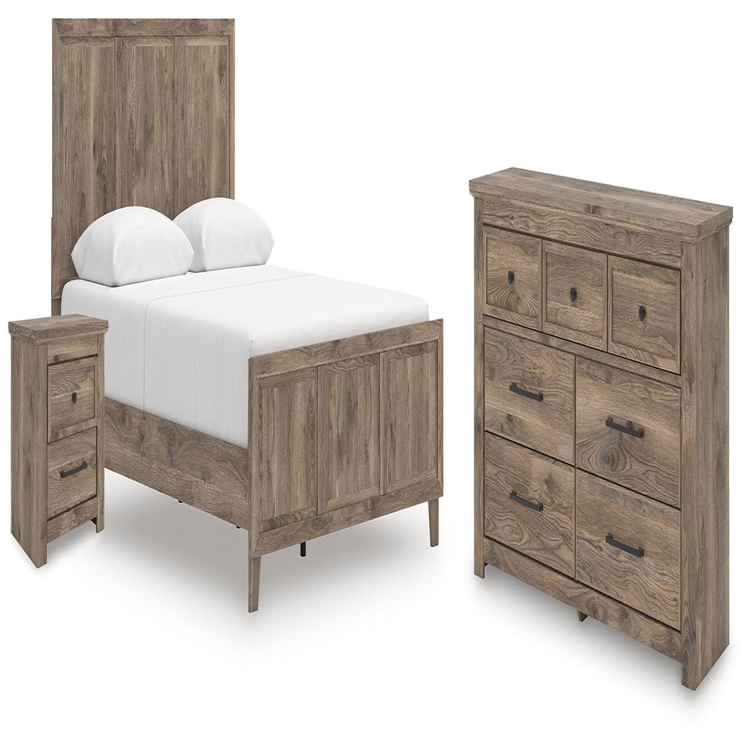 Rusticott Queen Panel Bed, Dresser and Nightstand (PCB2260-SI)