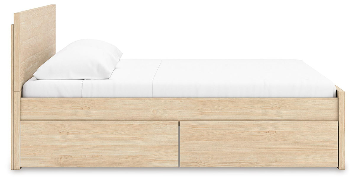 Onita Panel Platform Bed with 2 Side Storage - Natural  (EB9632-SI) - Image 8