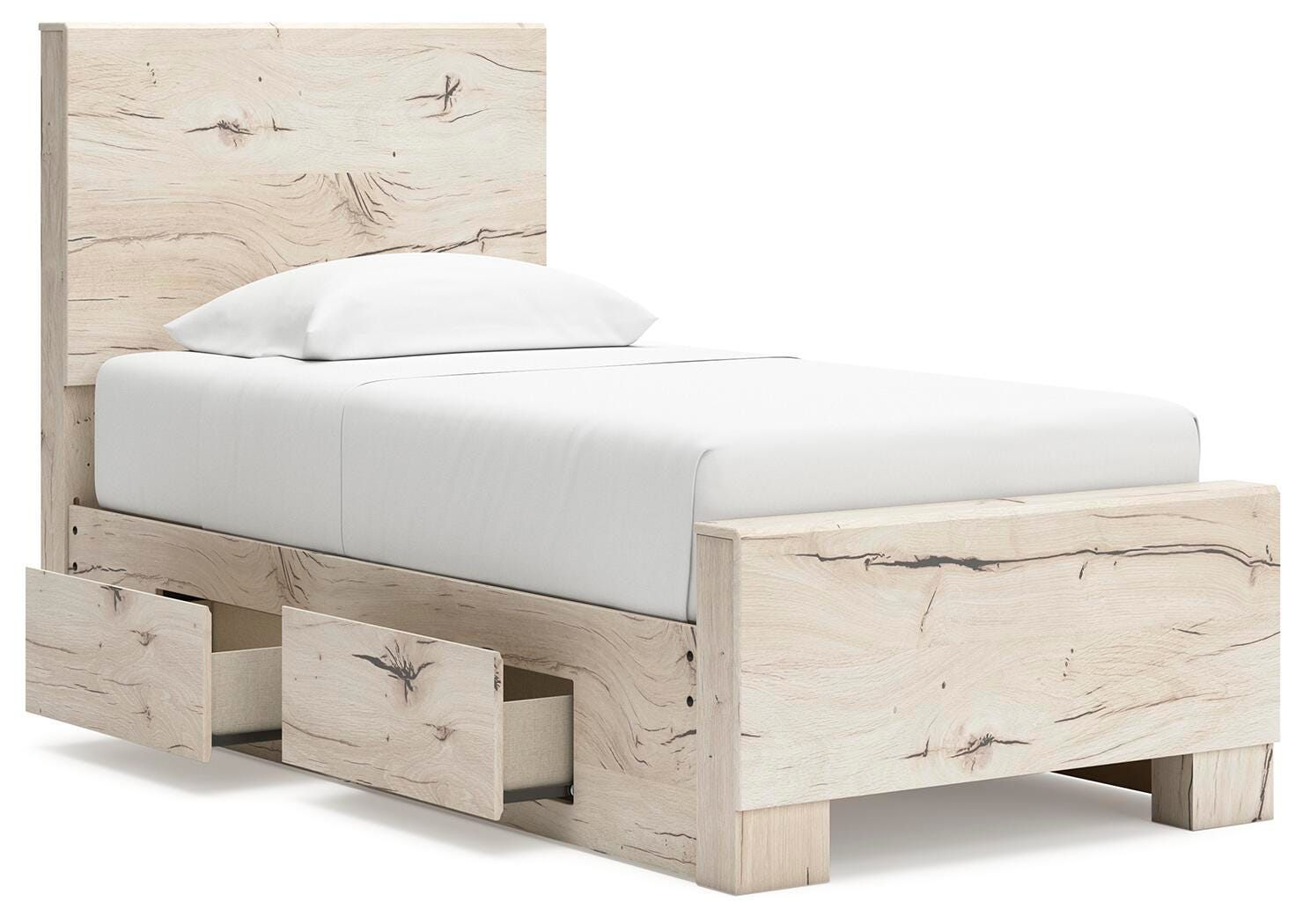 Lawroy Panel Bed with Storage and Nightstand - Light Natural  (B2310-SI) - Image 4