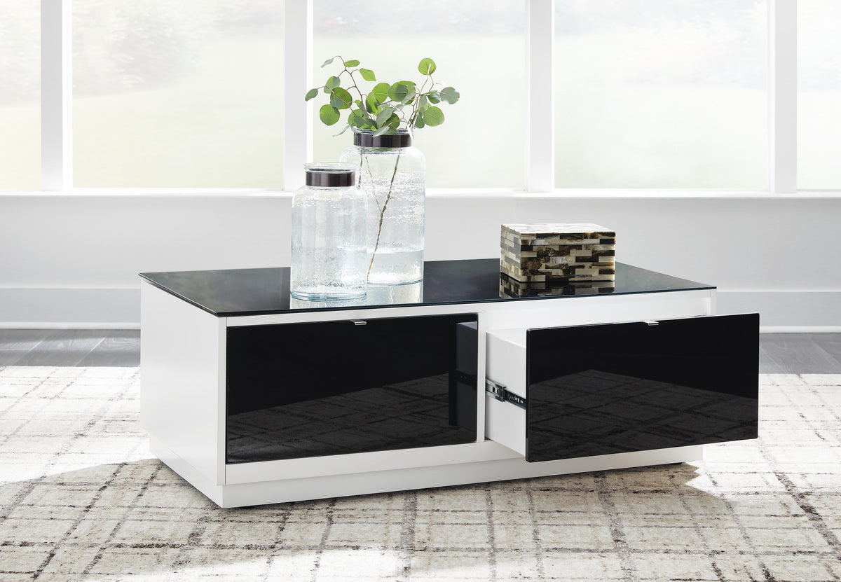 Gardoni Coffee Table and 2 Chairside End Tables - White/Black  (T756-SI) - Image 14