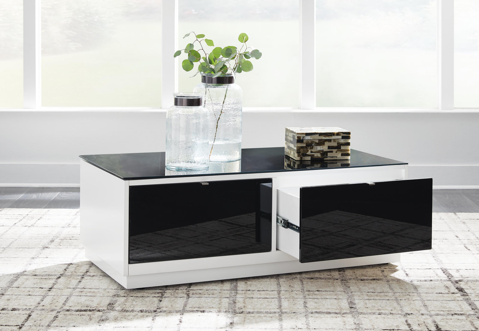 Gardoni Coffee Table - White/Black  (T756-SI) - Image 7