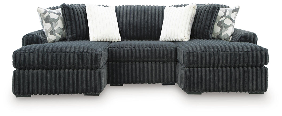 Midnight-Madness 3-Piece Double Chaise Sectional (98105-SI)