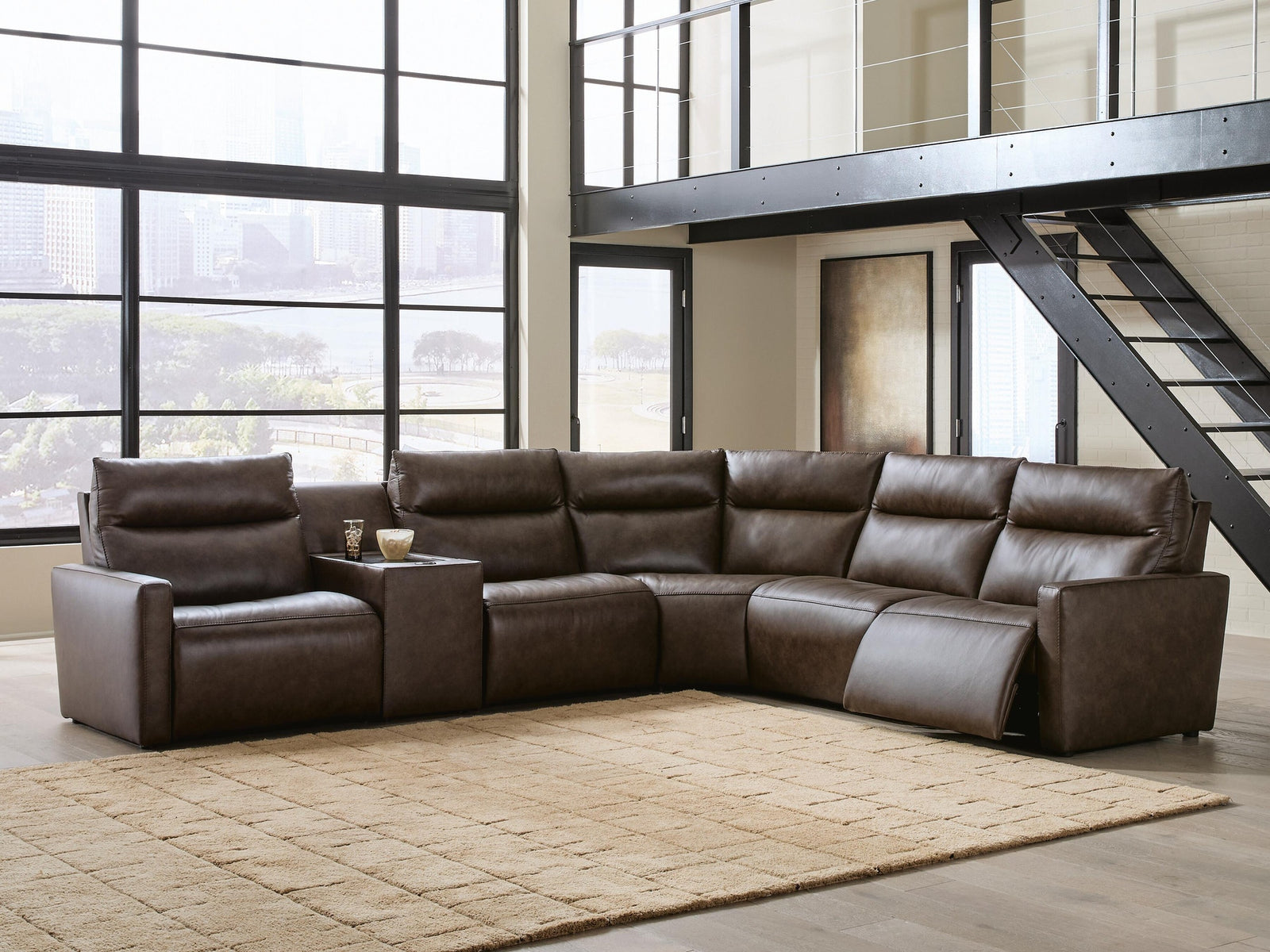 ModZ 6-Piece Power Reclining Sectional with Audio Console (U14000-SI) - Image 2