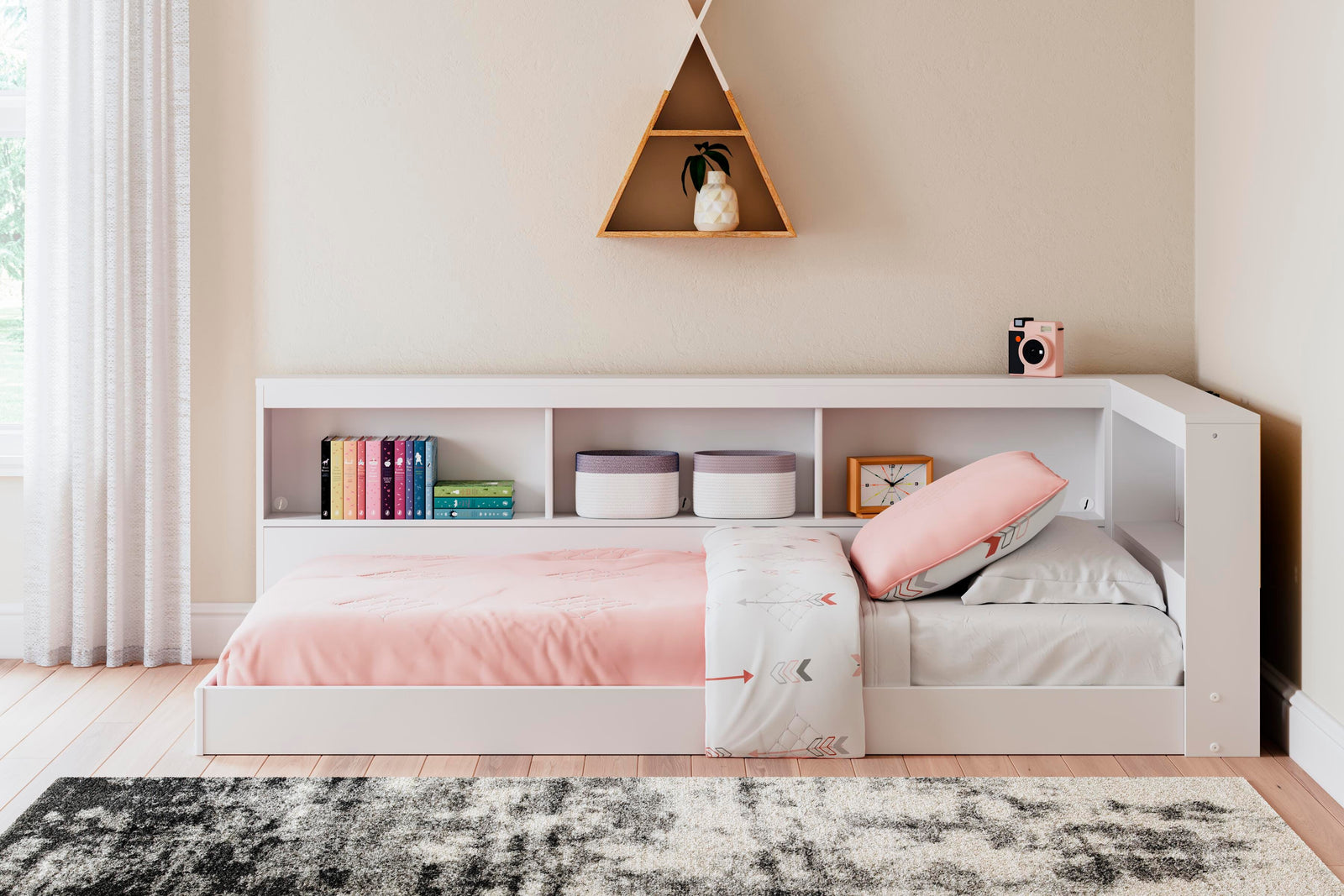 Piperton Bookcase Storage Bed (Youth) - White  (EB1221-SI) - Image 8