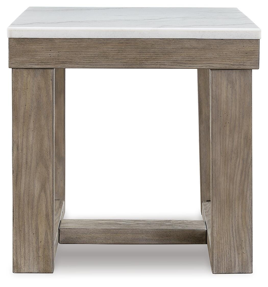 Loyaska Coffee Table and 2 End Tables - Brown/Ivory  (T789-SI) - Image 8