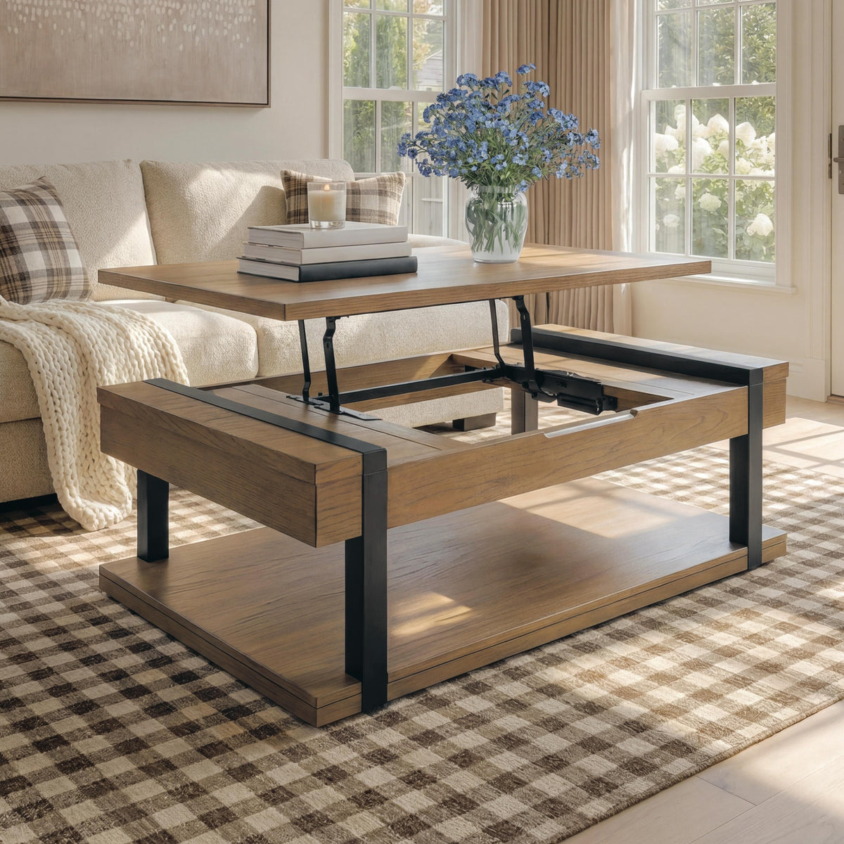Jorannti Lift-Top Coffee Table - Medium Brown  (T631-SI) - Image 7