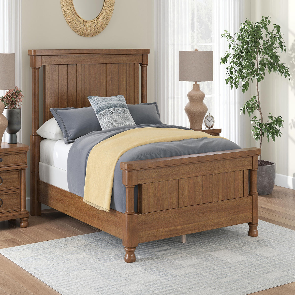 Rowlenstown Queen Poster Bed, Dresser and Mirror (PCB824-SI) - Image 13