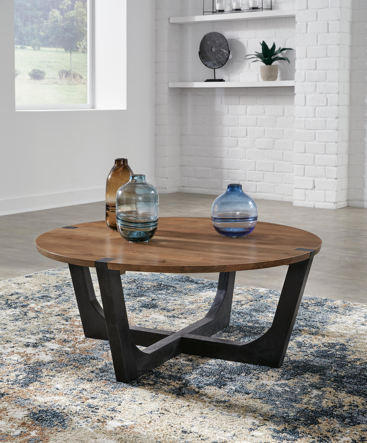 Hanneforth Coffee Table - Brown/Black  (T726-SI) - Image 4