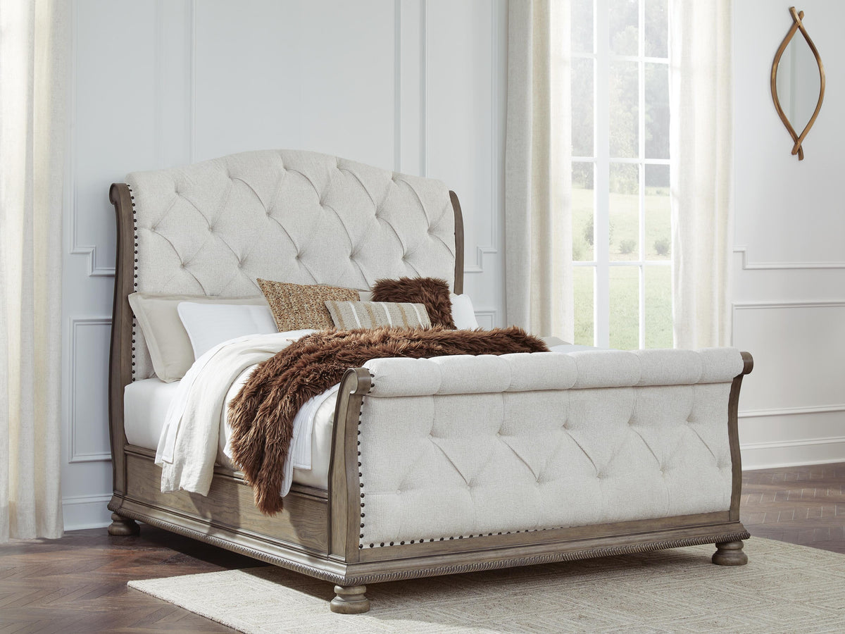 Ardenfield Upholstered Sleigh Bed, Dresser and Mirror (B944-SI) - Image 8